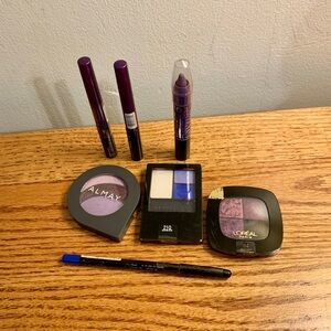 (7) Loreal hard Candy Purple Blue Eye Shadow Eyeliner LOT Bundle Almay NYC Maybe